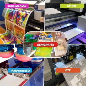 ingenio Tipos de Impresión en textil y Promocionales: serigrafía, sublimación UV-DTF, DTF, Tampografía